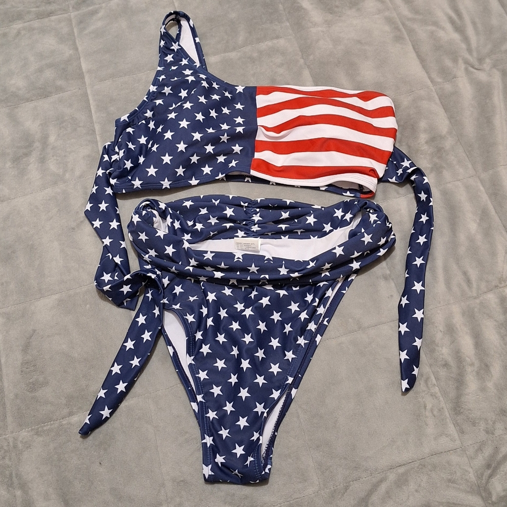 NWOT American Flag Bikini USA